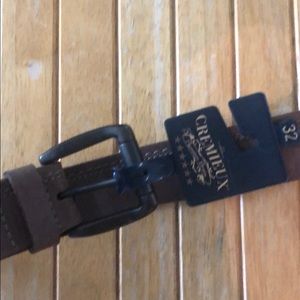 New Cremieux Men’s Brown Leather Belt